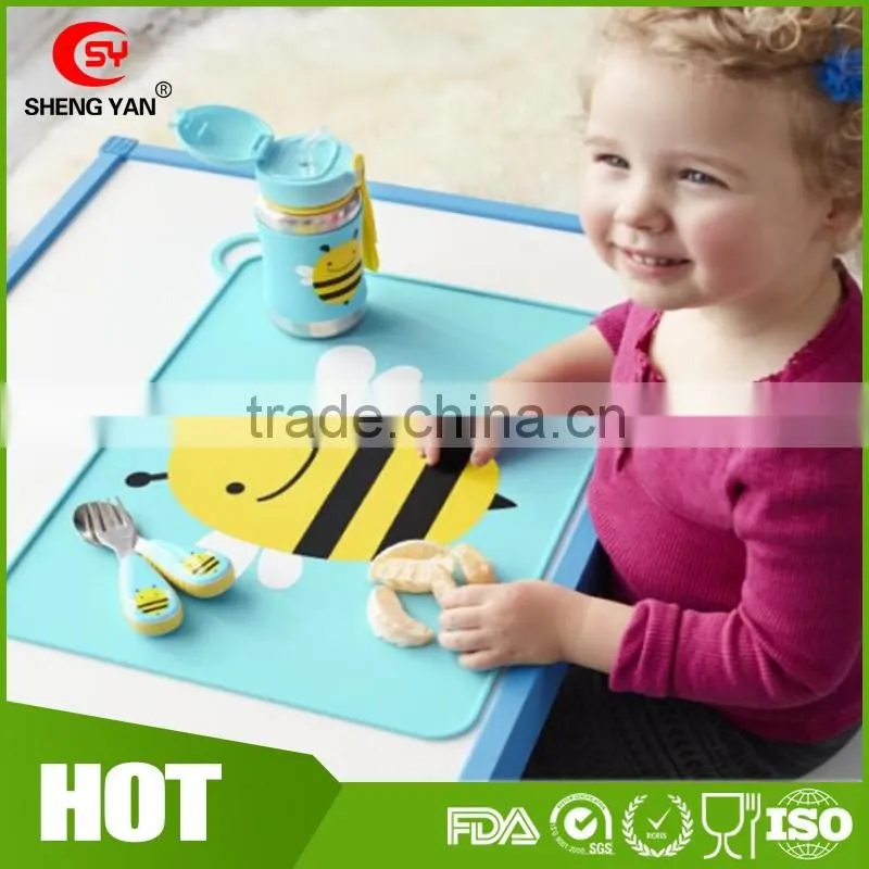 Heat resistant easy washing children silicone placemat,silicone eat mat