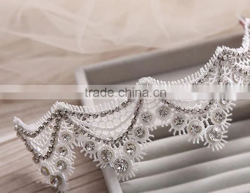The bride headdress lace manual diamond wedding hair soft crown