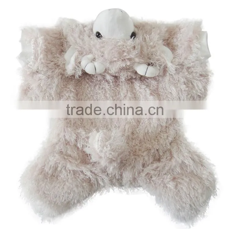 Solid suede noble beige pet dog clothes