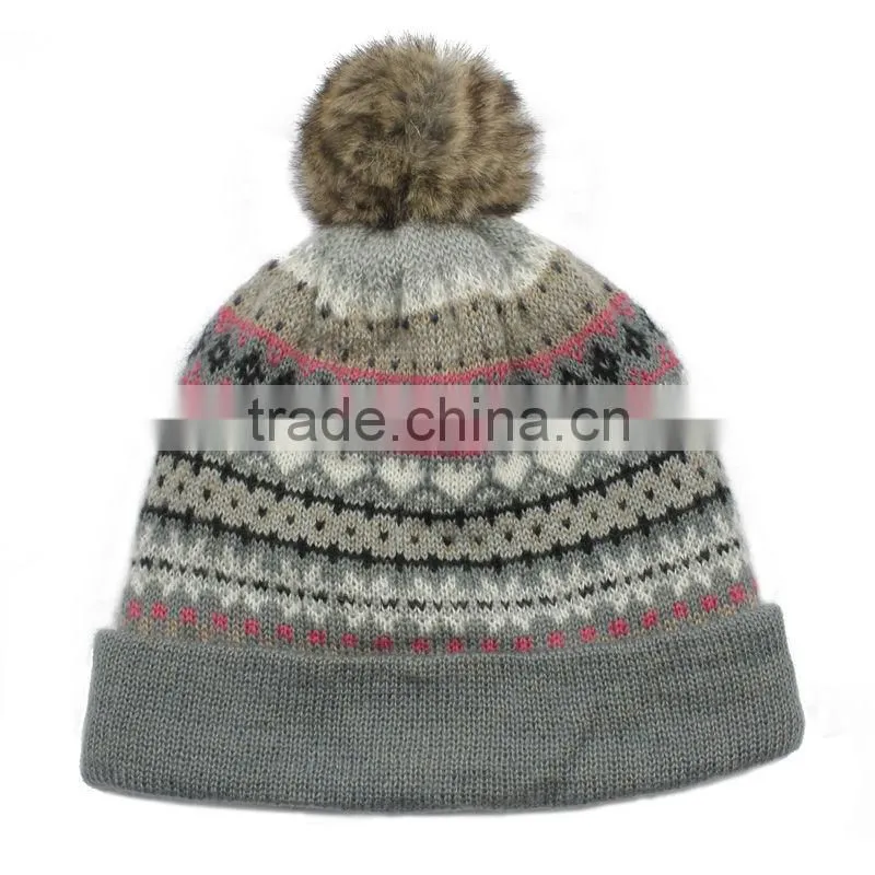 wholesale 2013 cheap women's fitted knitted beanie hat custom wool cap