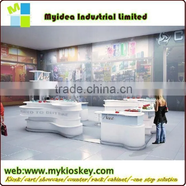 2015 new style wooden glass cosmetic display showcase