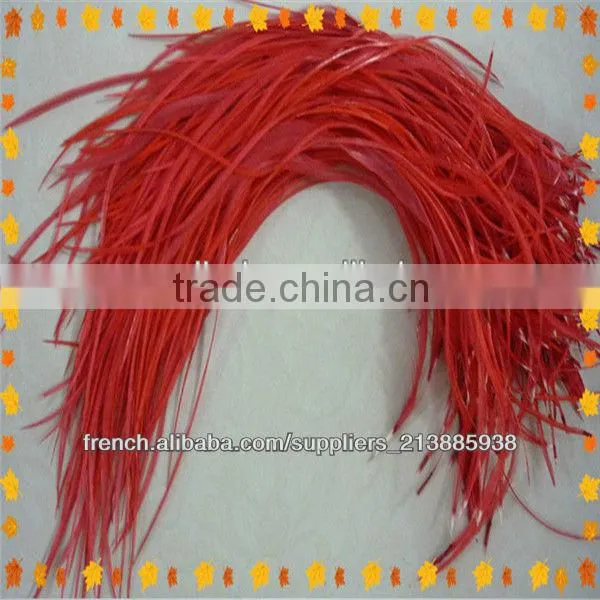 Thin Long party show colorful top sale real rooster feather hair extensions
