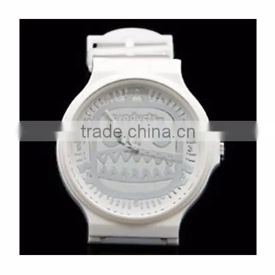 For Four Seasons Products Bros Snow Mr Shark Unsiex Waterproof PVC Band Rubber Wrist White Watch