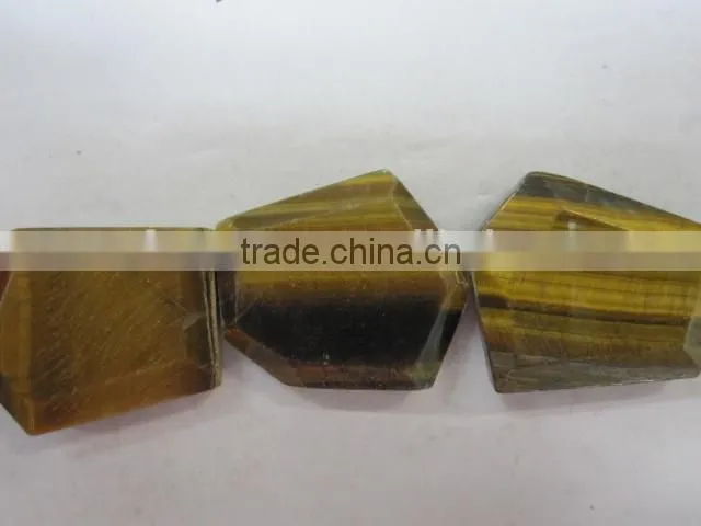 Wholesale tiger eye Tumbled flat loosen faceted gemstone supplier