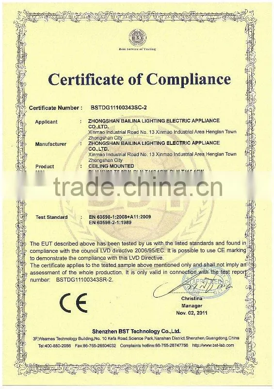 led ceiling panel light 48W with CE,SAA.ROHS approve 300x1200mm