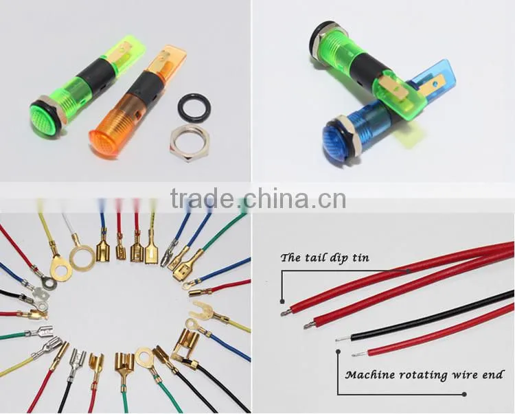 Plastic Yellow 110V Lamp 8MM Led Car Indicator Light With Solder Pin