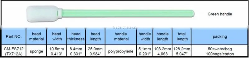 cleanroom foam head swab for industry