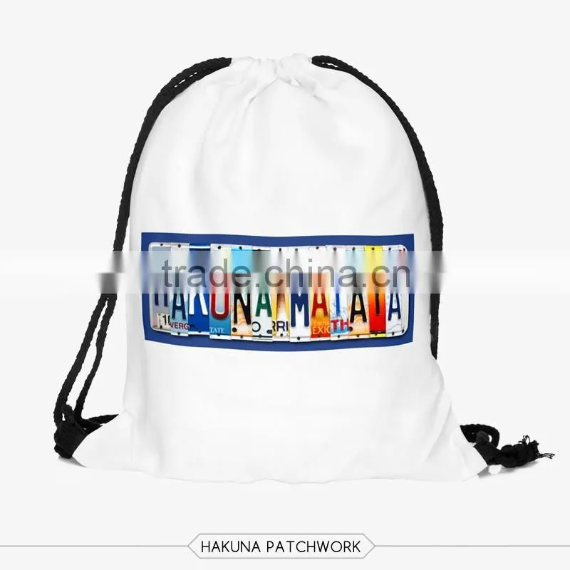 China Supplier Hot Sale Custom 3D Print Cheap Small Drawstring Bag