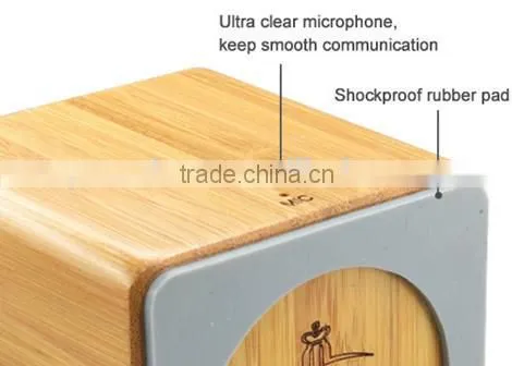 Mini bamboo bluetooth speaker