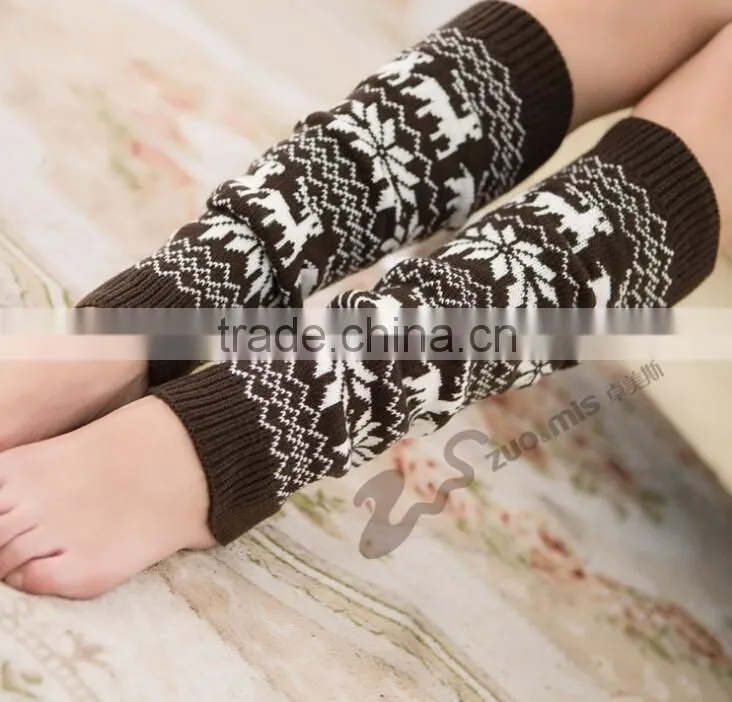 Christmas Deer Knitted Leg Warmers Leg Warmers in Camel Boot Topper Christmas Gift Soft Knitted Socks Woman Fashion Winter