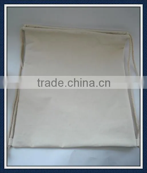 Cotton canvas promotional drawstring backpack bag