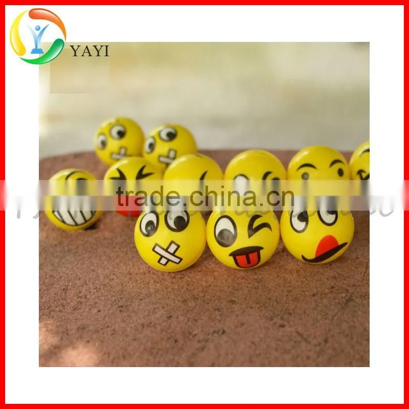 Hand Wrist Finger Exercise Stress Relief Happy Face PU Squeeze Ball