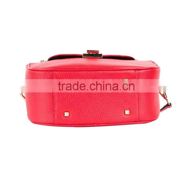 Chinese Red Women Bag Fashion Women Messenger Bags, Leather Shoulder Strap Bag High Quality Leather Crossbody bag