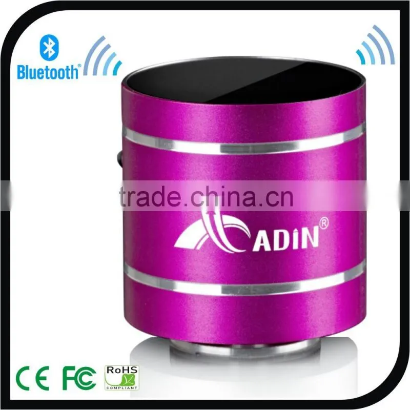 Adin Omni-Directional 10W Aluminum alloy Bluetooth speaker for Ipad/iphone/music player Portable Speaker