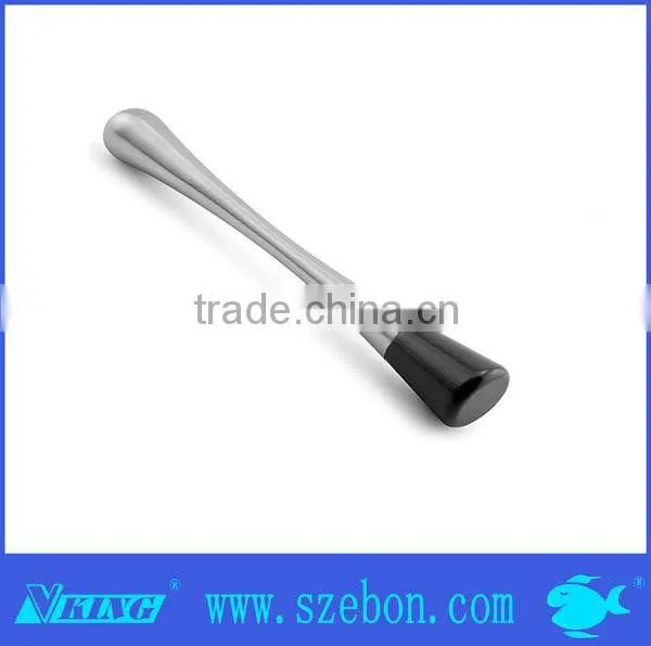 Hot sale stainless steel cocktail muddler with black plastic head barware
