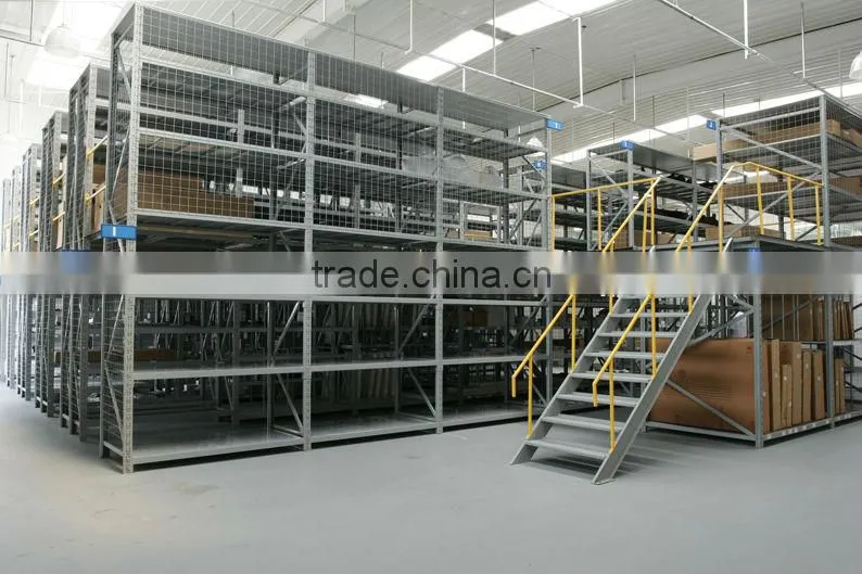 warehouse multi-level mezzanine rack can with different size and colour