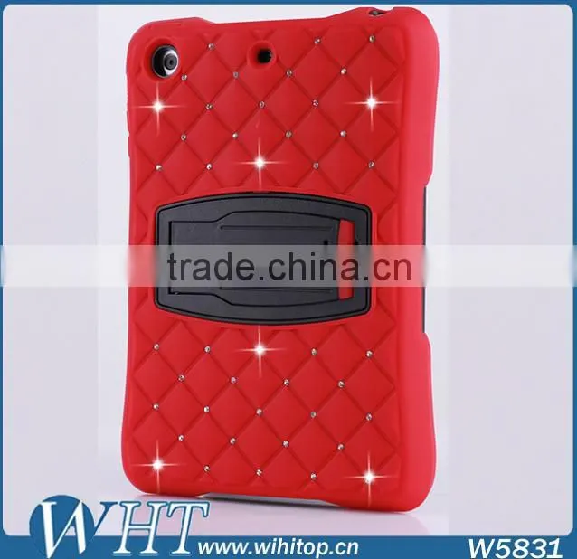 With Stand Combo Case for iPad Mini / Mini 2 Silicone Plastic 2in1 Hybrid Case
