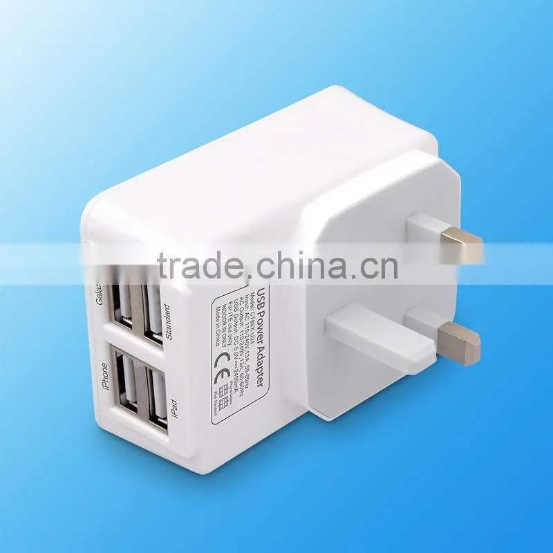 widely used Smartphone 4 USB port home wall charger