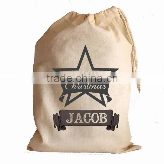 Cartoon design eco drawstring christmas bag,christmas gift bag