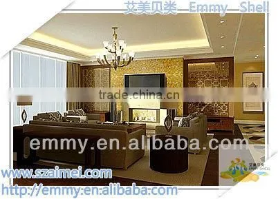 Brick yellow mother of pearl mosaic gold shell mosaic wall tile