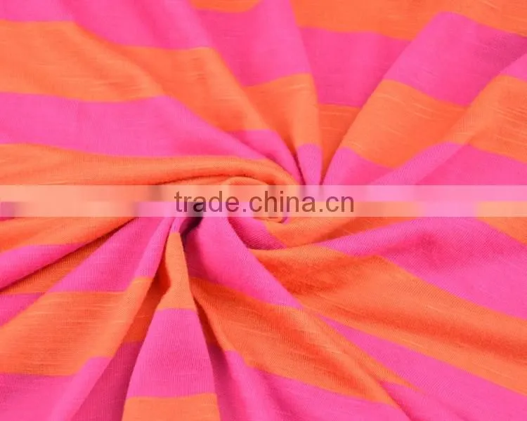 Jiufan Textile Yarn Dyed Slub Jersey Fabric
