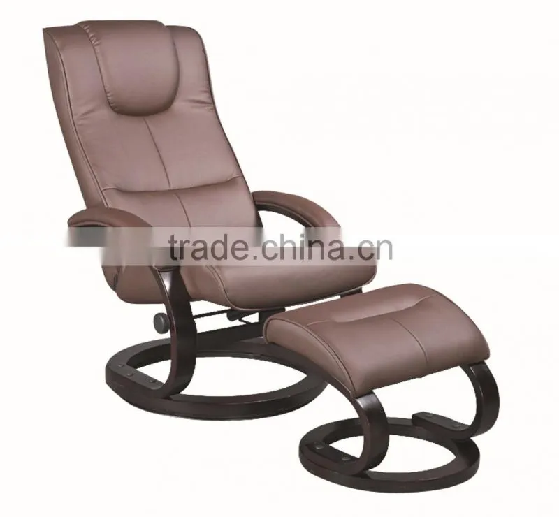 European Adjustable Leather Recliner Sofa With Ottomen