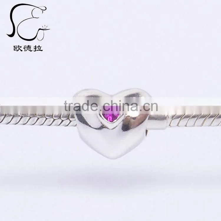 cz paved silver sterling charm