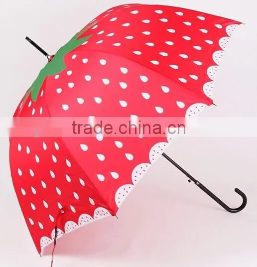 23"*8K new design strawberry printing screen straight umbrella for sale