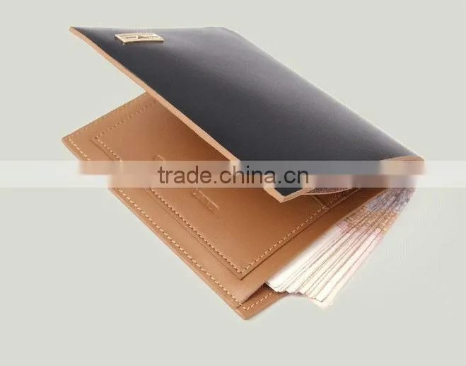 fashional men's genuine leather wallet/leather passport holder/men's genuine leather wallet with multifunctional pocket
