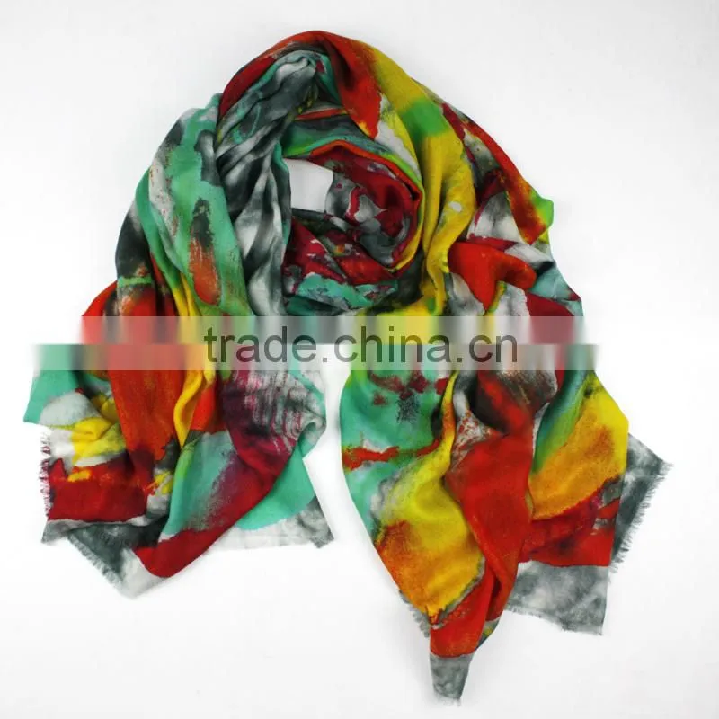 Hot selling new design fashion lady merion wool scarf shawl
