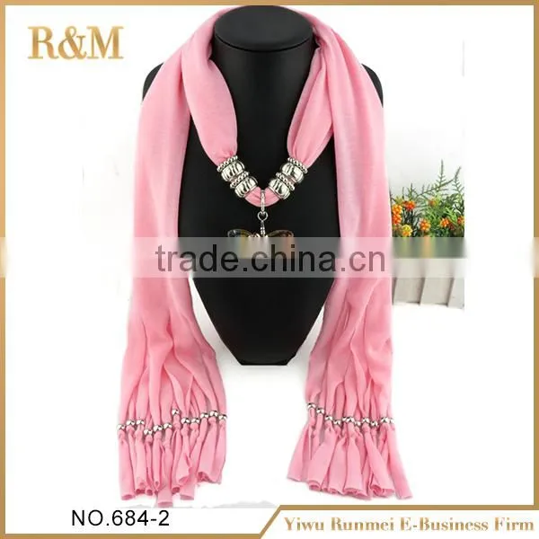 Factory supplier newest custom design jewelry pendant scarf with good offer