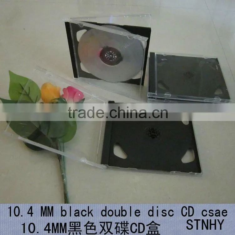 10.4mm double black tray clear CD case