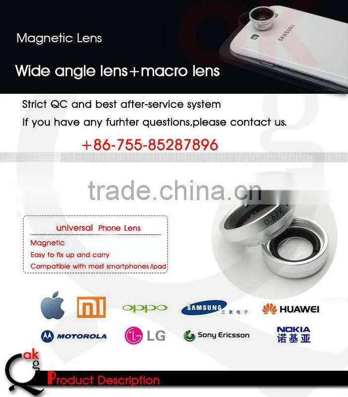 2 in 1 wide angle macro magnetic lens for Samsung Galaxy Note 2 N7100