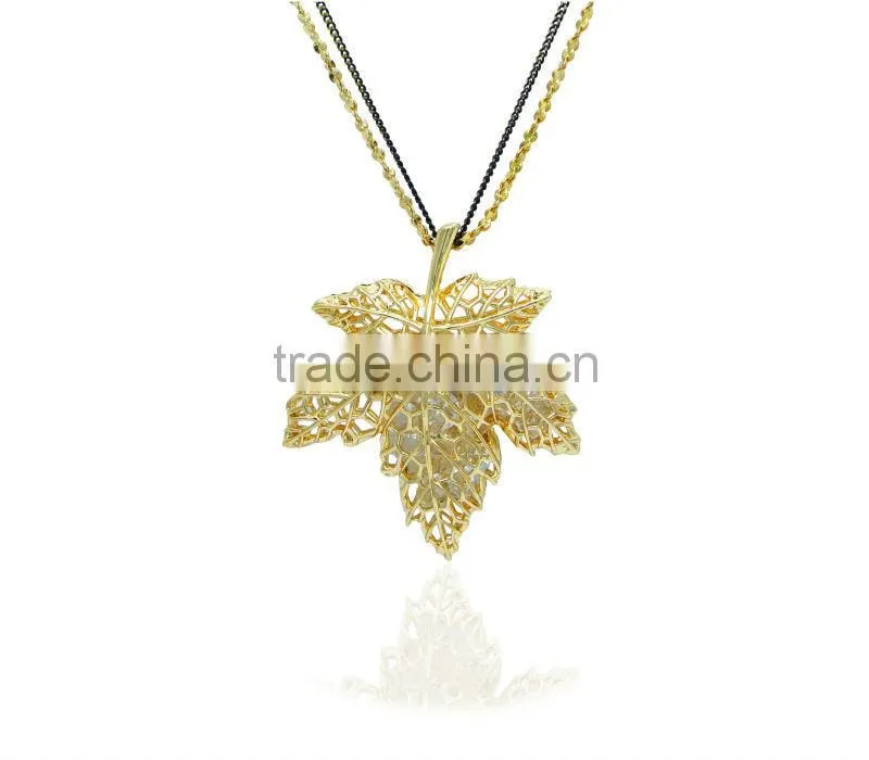 maple leaf crystal pendant &naruto necklace