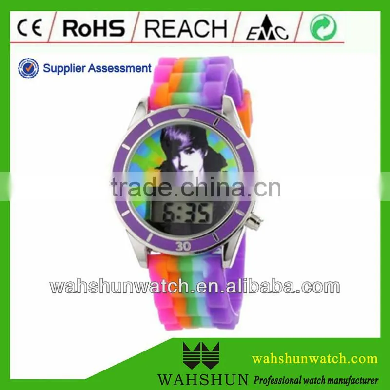 fashion wrist colorful silicone strap school students kids hot sale watches