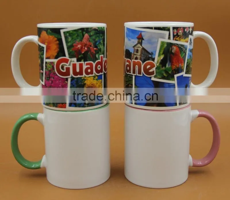 Blank sublimation mug or color handle sublimation mug