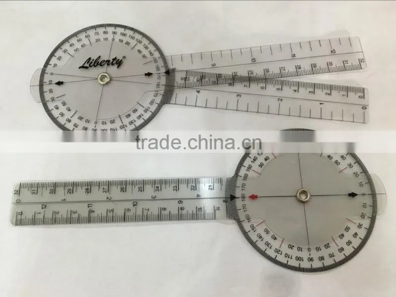V-T018 360 degree clear Plastic goniometer protractor medical ruler Angle ruler