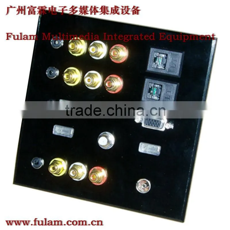 Aluminum Multimedia wall oulet connector with XLR Neuitrk NET AV USB