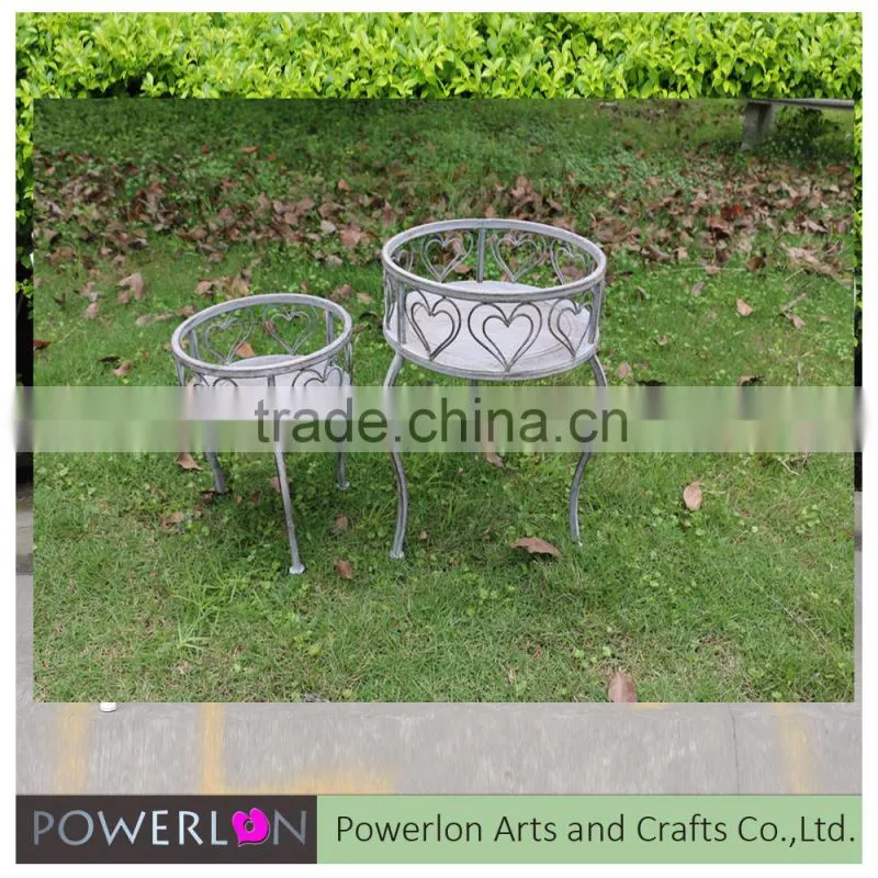 Large Weathered Pale Ocean Wrought iron Vase