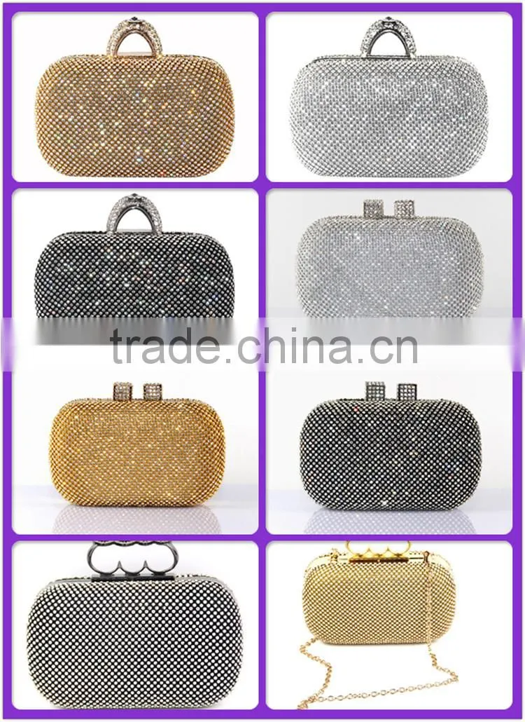 Latest fashion women clutch bags box clutch evening bag crystal clutch bag