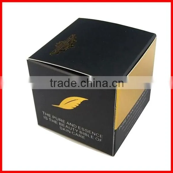 Romantic Gold stamping Cosmetic hardboard Box with colorful ribbon