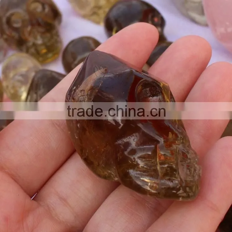 Nature Crystal skull wholesale citrine crystal skull