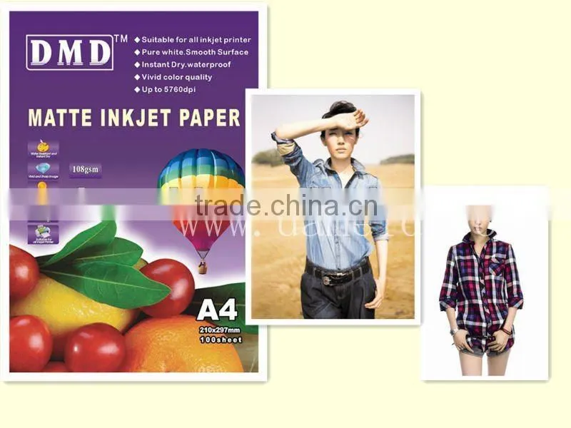 factory supply matte iInkjet photo paper A4 4R