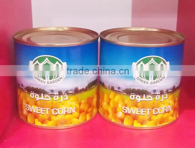 2016 new crop GOOD TASTE canned sweet kernel corn in tins