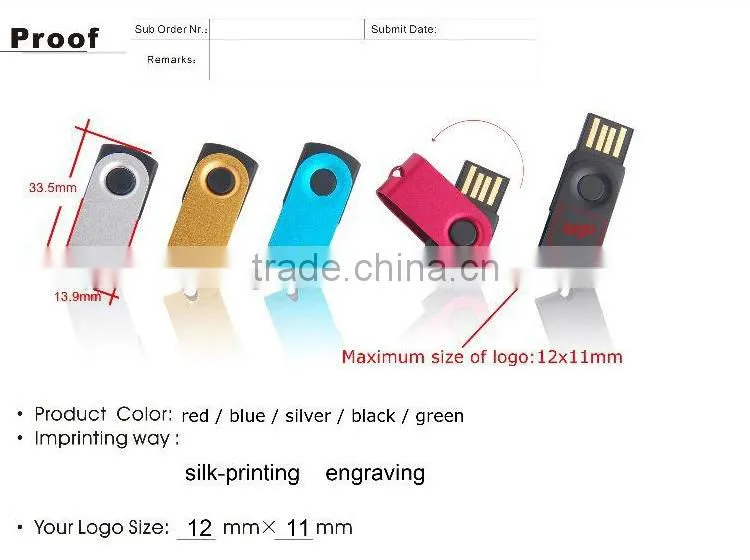 Mini USB Memory Stick With High Quality Customized Logo