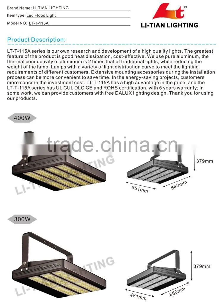 100w 150w 200w 300w 350w 400w new IP65 waterproof outdoor 120w LED tunnel light/led flood light