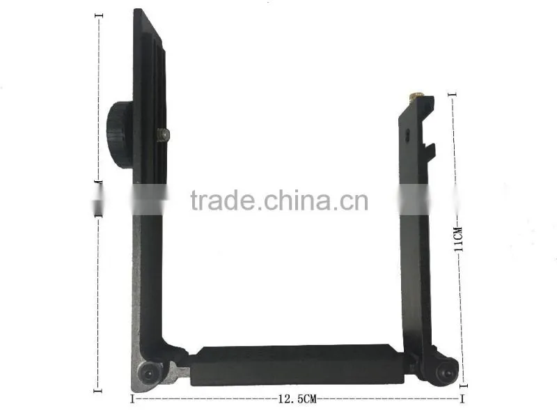 Adjustable High Quality Aluminum Flash Bracket For Video Camera,180 Degree Metal Flash Light Stand Bracket