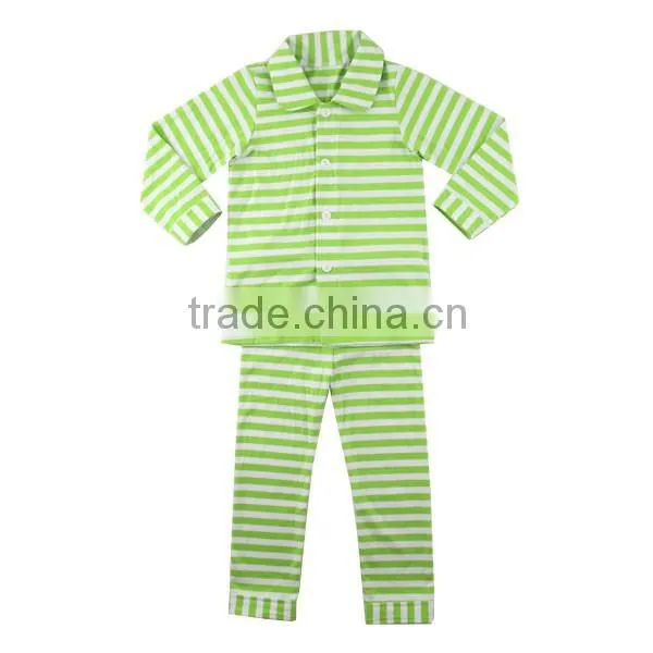 2016 lime green red striped ruffle baby pajamas set night dress gown kids children christmas clothing holiday siblings pajamas