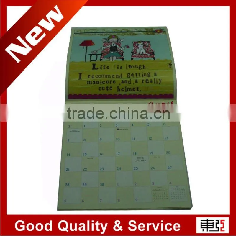 New Soft Cover calendar notebook printing service
