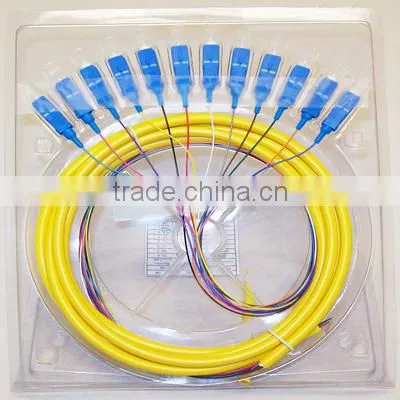 12 cores bundle fan-out fiber optical pigtail/lc fiber optic pigtails